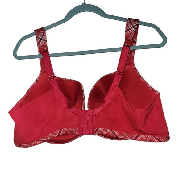 CACIQUE RED PLAID BRA SIZES 44 D. ^ - Picture 2 of 3